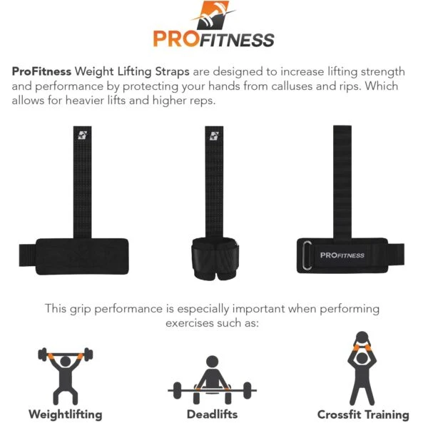 ProFitness Weight Lifting Straps 3 ProFitness Weight Lifting Straps - Image 3